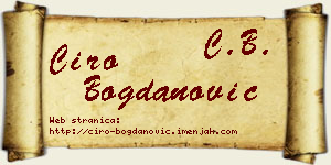 Ćiro Bogdanović vizit kartica
